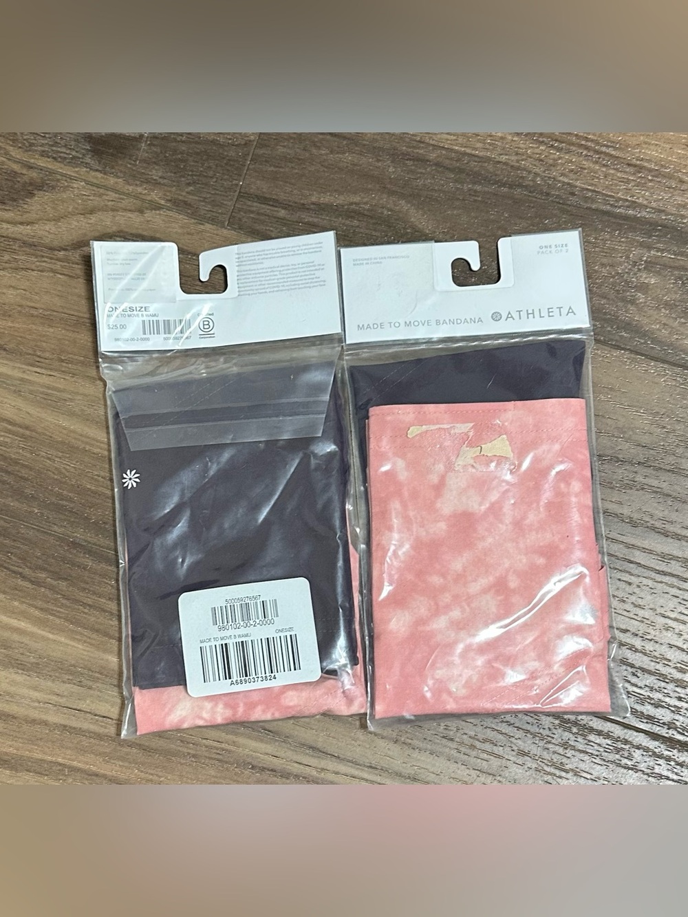 New 2 Athleta Made To Move Bandana 2 Packs (4 Total) One Size Pink Purple